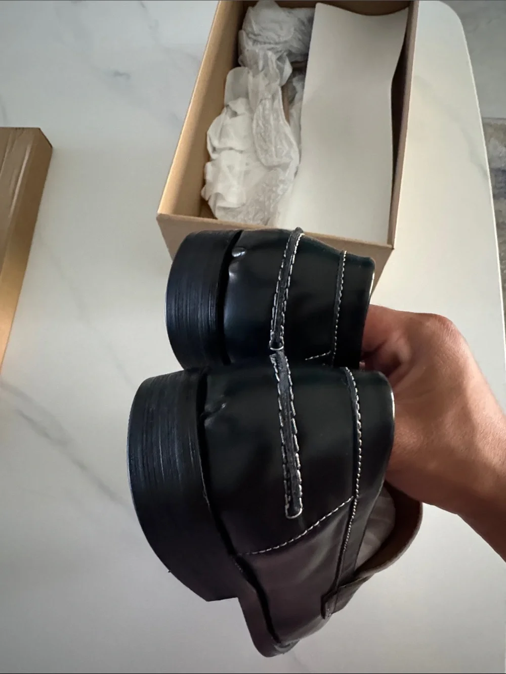 NATAN BLACK/WHITE LEATHER